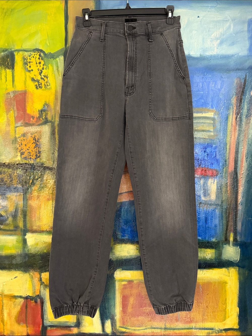 MOTHER The Wrapper High Waisted Patch Spring Ankle Jeans Womens Size 27